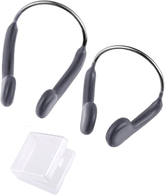 Jovitec Nose Clip Swimming Training Protector Nose Clips for Adults Kids Swimming Beginners, 2 Sizes Grey, 2 Pieces