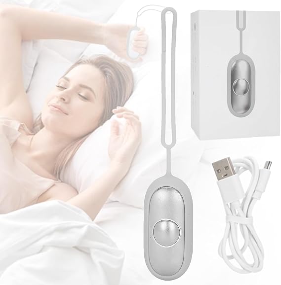 Sleep Aid Device, Handheld Sleep Aid, USB Charging Anxiety Device, Microcurrent Sleeping Aids for Anxiety, Sleep Aid Machine for Adults Relieve Anxiety and Stress (Silver)