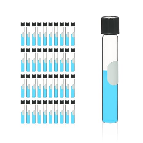 Glass Test Tubes with Bakelite Screw Cap, Vol.10ml/Dia.16x100mm, Pack of 40, 3.3 Borosilicate Glass, TTG010-040