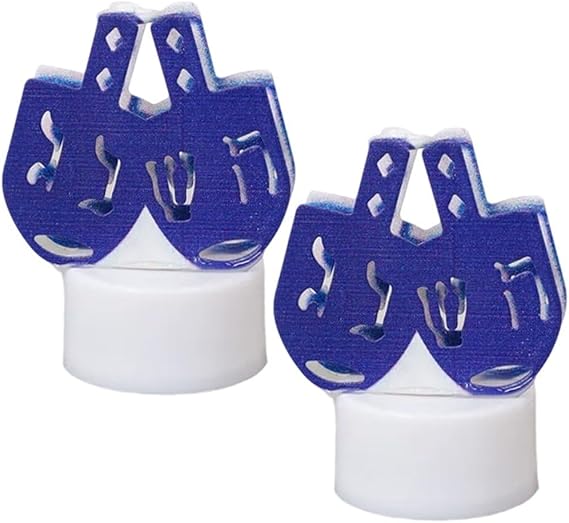 Electric Menorah for Chanukah 2pcs Led Hanukkah Candles for Menorah Decorations, Chanukah Lights Candle Holder for Jewish