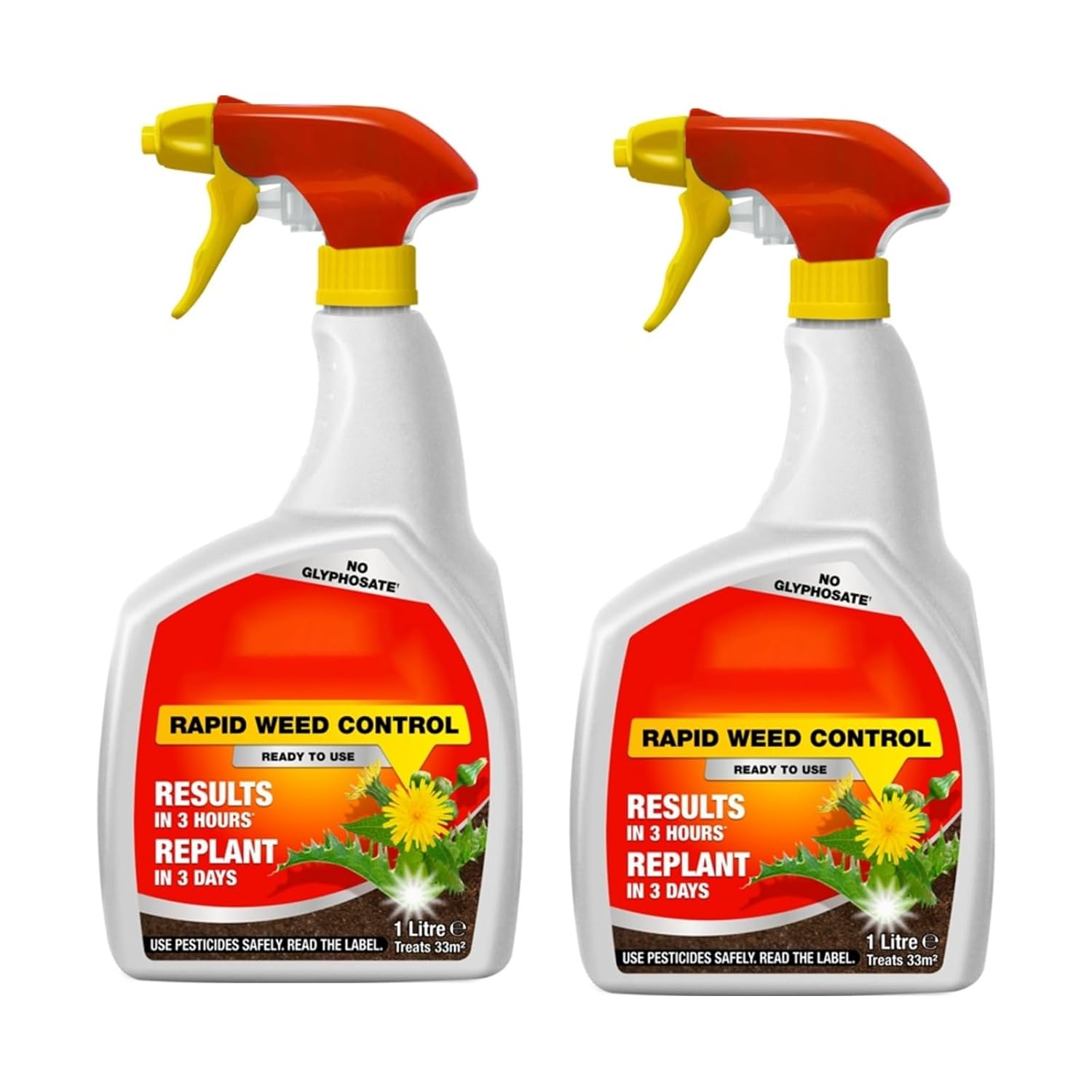 Glyphosate-Free Weed Control Spray, Fast Acting Garden Weed Killer Alternative, Visible Results in 3 Hours, Covers 33m², Ready to Use Weed Treatment