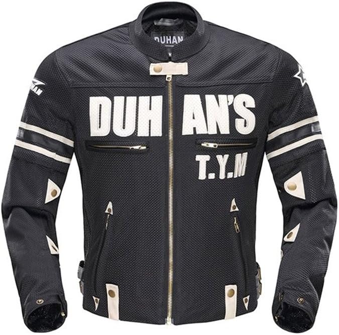 DUHAN 905419 Motorcycle Jacket, Riding Jacket, XL Size, Black, 3 Seasons, Spring, Summer, and Autumn