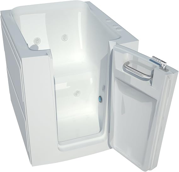 MT3238RWH Front Entrance 32 by 38 by 38-Inch Hydrotherapy Walk In Bathtub Spa, White