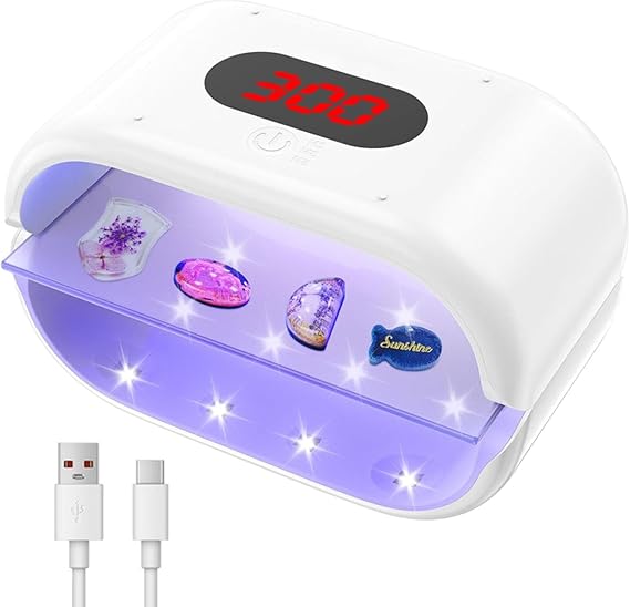 Polegas Two-Sided UV Resin Lamp for Resin Curing with LED Display Screen