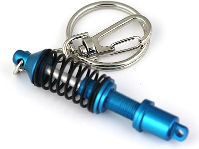 maycom Creative Hot Auto Part Model Coilover Shock Absorber Keychain Keyring Key Chain Ring Keyfob Blue