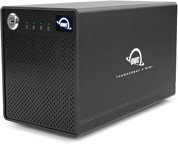 OWC ThunderBay 4 mini 4TB SSD Thunderbolt 2 RAID Storage Solution | Up to 1345MB/s - Powered by SoftRAID - RAID 0/1/4/5/1+0 (10)/JBOD - Pre-configured In RAID 5