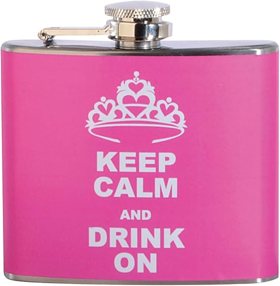 Keep Calm And Drink On 5 oz. Stainless Steel Flask