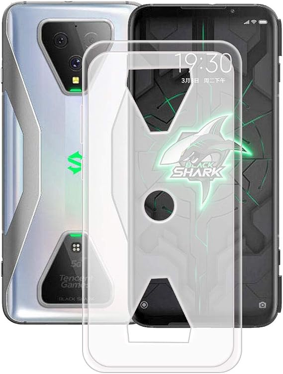 TTJ Translucent Cover for Xiaomi Black Shark 3, Flexible Silicone Slim fit Soft TPU Shell Cute Back Case Bumper Rubber Protective Case for Xiaomi Black Shark 3 (6,67")