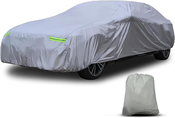 Car Cover Waterproof All Weather for Automobiles,Windproof Dustproof Uv Protection Snowproof, Indoor Outdoor Full Cover Universal Fit for Sedan 170''-180'' (180in)