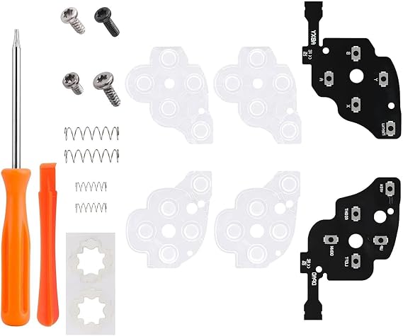 フェイスクリッキーセット ハンドヘルドコンソール交換用 Dpad View a B X Y キー フェイスボタン ​​クリッキー デッキ用 ABS 金属構造