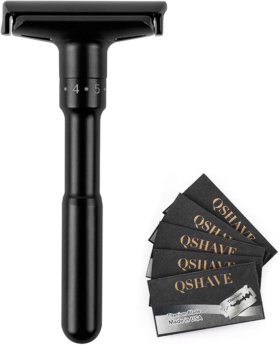 QSHAVE Adjustable Double Edge Razor Safety Razor Deluxe Set Razor