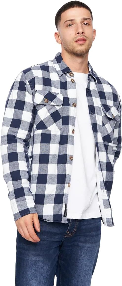 Crosshatch Mens Demaro Checked Lined Overshirt