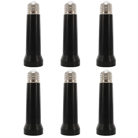 Light Socket Extender, E26/E27 Socket Extension Adapter, 5.31 inch Light Bulb Extension Socket, Light Bulb Socket Extender, Screw in Lamp Holder Adapter (Black 6Pack)