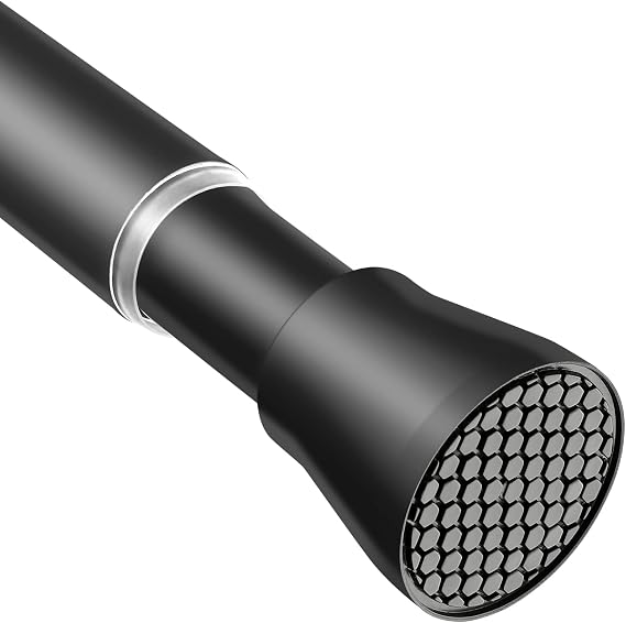 AIZESI Black Tension Rod 70-130cm 1PCS,No Drill Spring Shower Curtain Pole