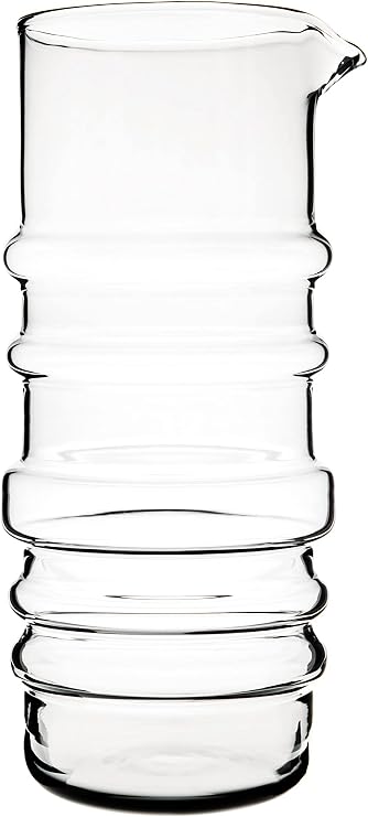 MARIMEKKO Sukat Makkaralla Glass Pitcher Refine Your Kitchen Decor with Our Iconic Clear Glassware Stylish & Mouth-Blown Pitcher with Spout (1 Liter)