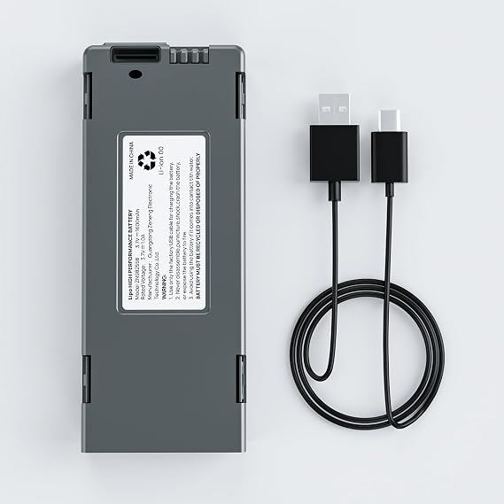 Ameta S20 Lite Drone Battery, 3.7V 1600mAh Li-po Rechargeable Battery | Battery, USB Cable, For S20 Lite RC Quadcopter Drone