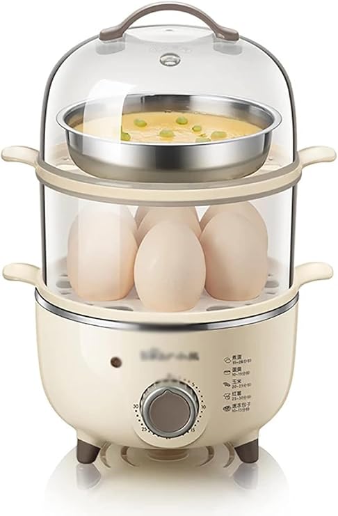 Egg Boiler 2 Layers Household Electric Steamer Portable Egg Cooker Food Breakfast Steaming Cooking Machine Easy to Use