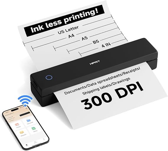 HPRT 300DPI Portable Thermal Inkless Printer for iPhone/Android