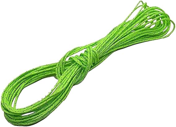 BLUEWATER ROPES 3mm x 50ft Niteline Reflective Neon Green Accessory Cord (500350NG)