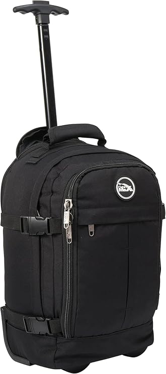 Metz for Ryanair Cabin Trolley Bags 40x20x25 Underseat Cabin Bag for EasyJet, Ryanair, Wizz Air & More Travel Backpack for Airline Under Seat Carry-Ons, Compression, Durable Hand Luggage | 40x20x25cm, 20L Cabin Trolley Backpack, Stowable Straps, Smooth Glide Wheels, Telescopic Handle, Laptop Pocket, Fits Ryanair