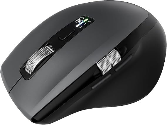 INFINMIND Wireless Side Scroll Mouse with Multi-Device, Ergonomic Computer Mouse with Smart Flying Scroll, Silent Mouse Bluetooth for Computer, Laptop, iPad, Tablet, MacBook (Grey)