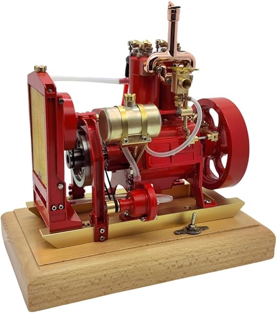 Retro Engine That Works, Vertical Synchronous-Overhead Valve Engine Model Tractor Engine, Present for Engine Enthusiast (RTR Version)