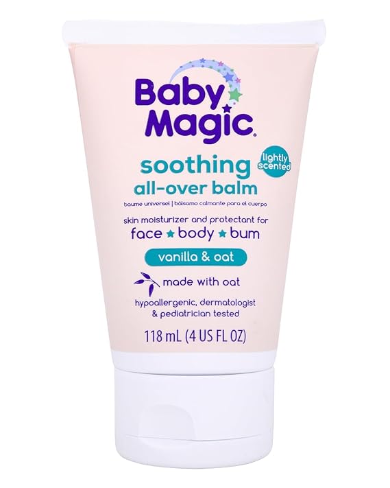 Baby Magic Soothing All-Over Balm, Vanilla & Oat, 4 Fl Oz | Skin Moisturizer for Face, Body & Bum, Hypoallergenic, Dermatologist & Pediatrician Tested