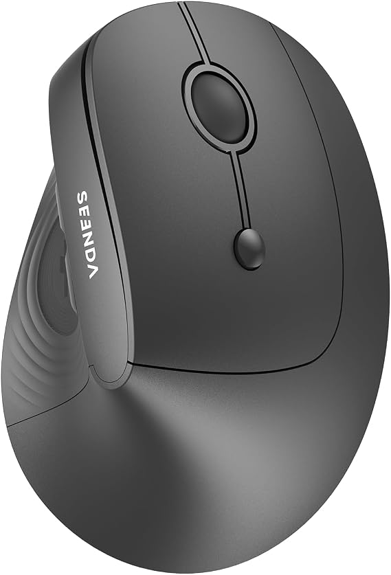 seenda Ergonomic Wireless Mouse, 52 Vertical Bluetooth Mouse, Black | Dual Bluetooth and 2.4G USB receiver, quiet clicks, 1000/1600/2400 DPI, 116g right-hand mouse for Windows, Mac, Android