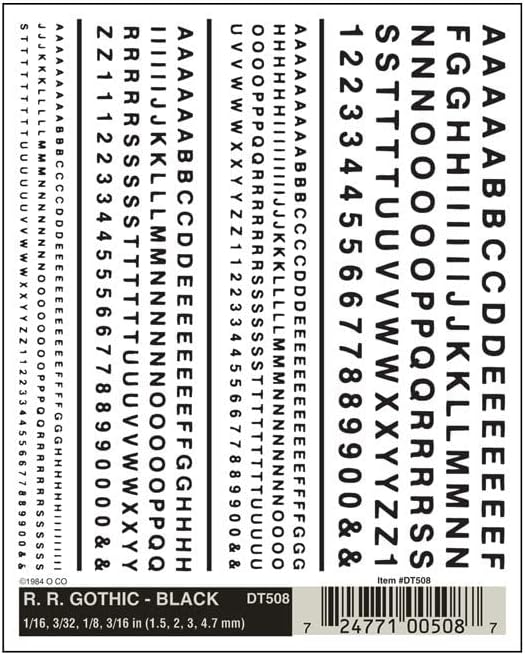 Railroad Gothic Letters, Black