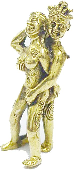 WitnyStore Tiny 138" Brass Lovers Hugging From Behind Ngang Pher Lucky Charm Talisman Male Female Animistic Fertility Symbol Traditional Thai Belief Amulet Miniature Collectible Figurines
