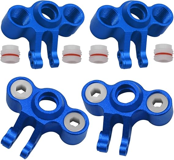 Front Rear Axle Carriers Knuckle Arm Upgrades Part for 1/16 E-Revo/Mini Slash/Mini Summit,4PCS Alloy Front Rear Axle Carriers Knuckle Arm Hops Up,(Left & Right),Replace 7034,Navy Blue