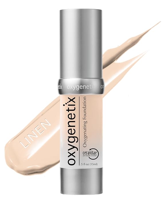 Oxygenetix Oxygenating Foundation Linen | Breathable Makeup, Buildable Coverage with Weightless Feel, Longwear Foundation, Safe for Sensitive or Laser-Treated Skin
