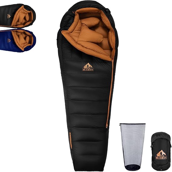 ultralight down sleeping bag for 0℃ to -12℃,xxl large size adult winter sleeping bag,0 degrees lightweight and portable,suitable for hiking,camping,outdoor,road trip.