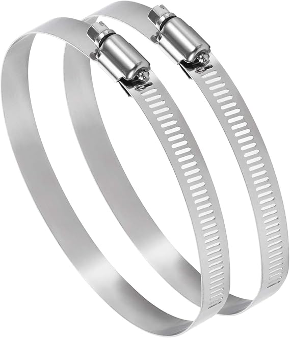 150mm Pack of 2 Adjustable 140-160mm Stainless Steel Pipe Clamp Secure Hose Clip Inline Duct Extractor Fan Cooker Hood