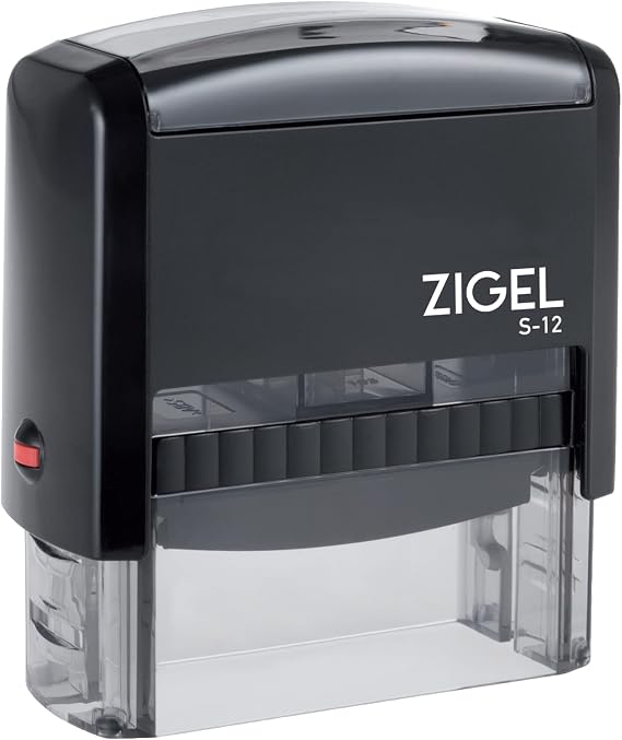 ZIGEL Customized Return Address Stamp Self Inking Rubber Stamp with Extra Replacement Pad - Up to Four Lines of Type