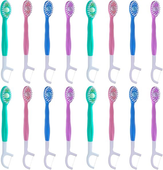 Disposable Toothbrush, 16 Mini Toothbrushes with Toothpaste, Compact Travel Toothbrush for Business Trips, Camping, Office Commuting, Quick Morning Routine, Assorted Colours