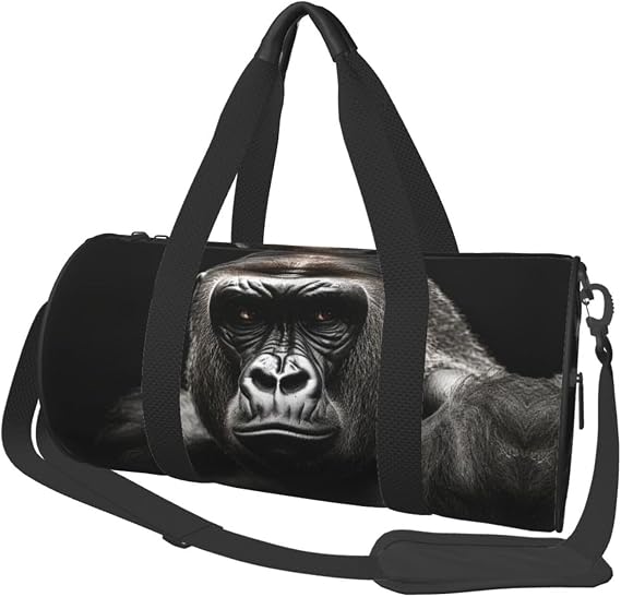 Male Gorilla Travel Duffel Bag Sports Gym Bag, Lightweight Overnight Weekender Bag With Shoes Compartment Yoga Gym Sports Bag For Men Women