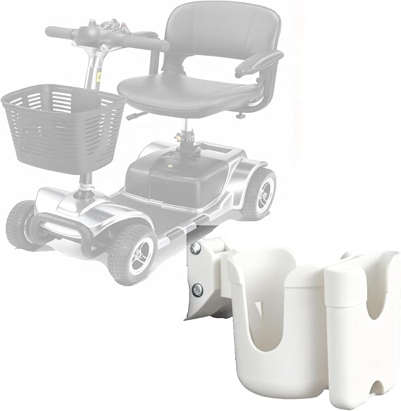Powered Mobility Scooters with Universal Stroller Cup Holder(White)