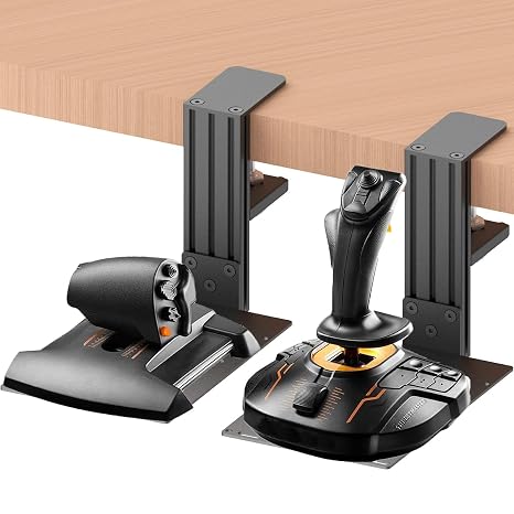 Universal Desk Mount Compatible with Logitech X56, X52, X52 Pro, Thrustmaster SimTask Farmstick, T - Flight Hotas One, T - Flight Hotas 4, T - Flight Hotas X, T16000M FCS Hotas, TCA Officer Pack, Sol - R2 HOSA