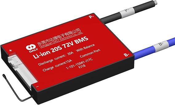 DALY BMS 72V Li-ion 20S 30A Protection Board with Common Port Balance Wire for Self Built Solar Panel Energy DIY Electricity Supply System(Standard BMS,30A)
