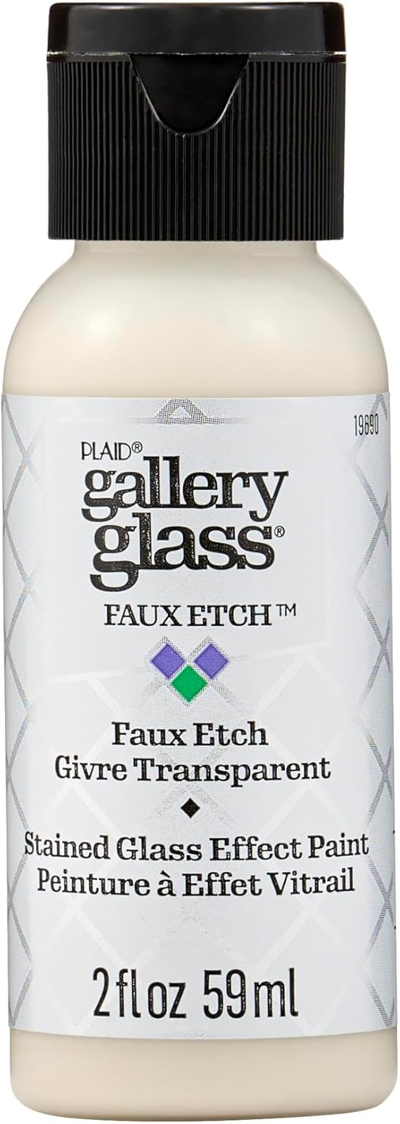 Gallery Glass Faux Etch Medium with Realistic Etching Effect for Easy to Apply Arts and Crafts Projects, 2 fl oz, 19690