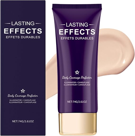 Beauty Body Coverage Perfector, All over Complexion Perfector with Brush, Waterproof Tattoo Cover Up Makeup, Long-Lasting Natural Gloss Body Concealer (Ivory, 74g)