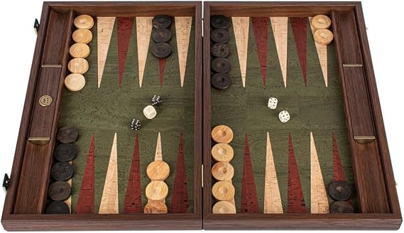 Green Cork 19 inch Backgammon Set  
