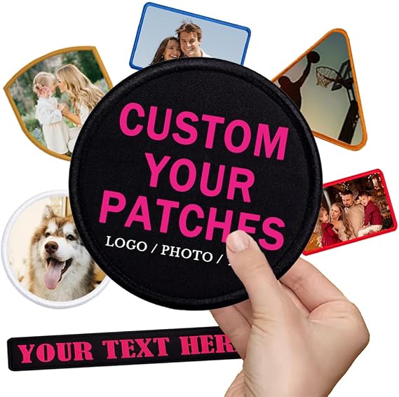 Custom Patches, Add Your Photo/Logo/Text,Personalised Name Patch with Merrowed Edge,Custom Edge Embroidered Patch,for Hats, Bags, Jackets & Uniforms,Rectangle 6.5x10cm