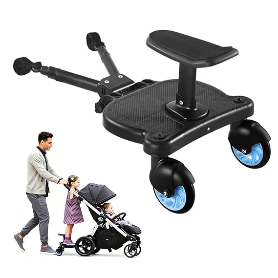 Universal Stroller Board with Detachable Seat,Stroller Glider Board Suitable for Most Brands of Strollers, Holds Children Up to 55 lbs (Blue)