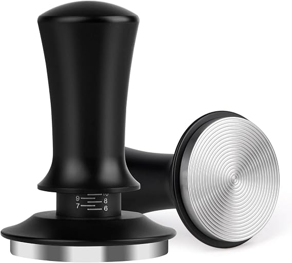 Attsky 51mm Spring Loaded Depth Adjustable Espresso Tamper for Portafilter | Spring Loaded Mechanism, Depth Adjustable Knob, Fits 51mm Basket, Stainless Steel Body, Non-Slip Handle, for Home Use