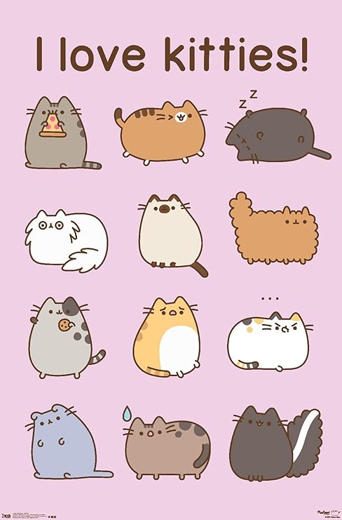 Trends International Pusheen-Kitties Wall Poster, 22.375 in x 34 in, Premium Unframed Version