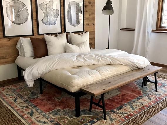 The Futon Shop Eco Support Wool Futon Mattress Twin with Latex - Latex Mattress with Organic Cotton Case - Futon Bed Mattress with A Medium Firm Mattress Feel - Natural Mattress for Healthy Sleep