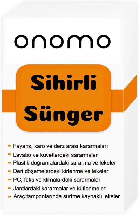 Sihirli Sünger, Çok Amaçlı Temizlik Süngeri, Fayans, Lavabo, Plastik ve Deri Yüzeyler İçin 3 Adet