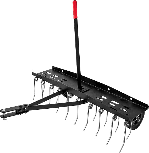 Suchtale 40 Inch Tow Behind Lawn Dethatcher with 20 Spring Tines